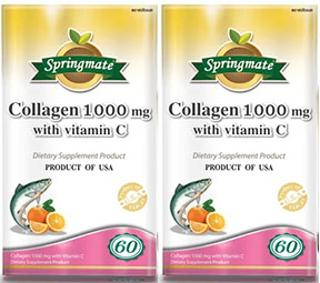 รูปภาพของ Springmate Collagen Hydrolyzed with Vitamin C & Ornitine (60cap+60cap) แพ็คคู่